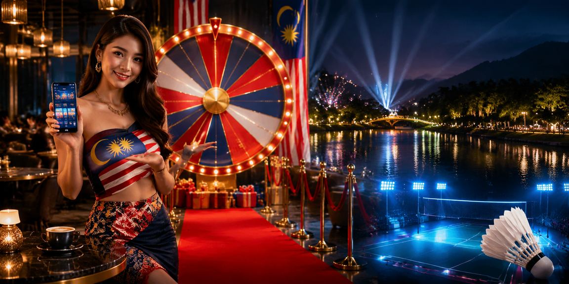Budaya pertaruhan Malaysia dalam suasana gaya Melayu moden bersama luckypot